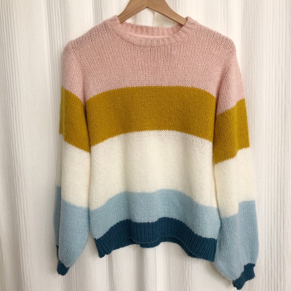 ✖️SOLD✖️TOPSHOP Colorblock Knit Pullover Sweater - Picture 9 of 10